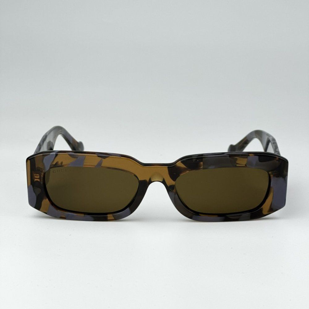 NEW Gucci GG1426S 003 Spotted Lilac Havana Brown Unisex Rectangle Sunglasses